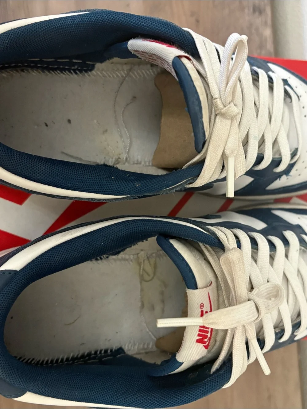 Nike Men’s Dunk Low Sneakers - Navy/White, Size 10.5M